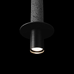 Подвесной светильник с узким цилиндрическим плафоном и черным металлическим декором Concrete Pipe варинант исполнения - 7 | Loft Concept в Ростове-на-Дону