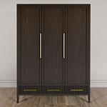 Большой Шкаф Primo Темный орех с 3 дверьми и 3 выдвижными ящиками варинант исполнения - 1 | Loft Concept в Ростове-на-Дону