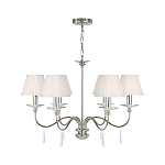 Люстра цвета никель с прозрачными стеклянными подвесками в форме капель Elstead Lighting варинант исполнения - 2 | Loft Concept в Ростове-на-Дону