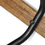 Барный стул со спинкой и металлической подставкой на 4-х деревянных ножках Бежевый Велюр Vendramin Chair варинант исполнения - 6 | Loft Concept в Ростове-на-Дону