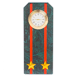 Часы погон ВС подарочные настольные из натурального камня Змеевик Military Clock варинант исполнения - 13 | Loft Concept в Ростове-на-Дону