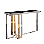 Консоль в современном стиле с черной стекляной столешницей Console with Black Glass варинант исполнения - 1 | Loft Concept в Ростове-на-Дону