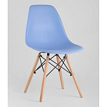 Пластиковый стул на ножках из массива бука Eames Blue варинант исполнения - 1 | Loft Concept в Ростове-на-Дону