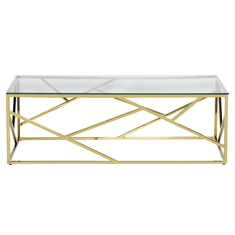   Serene Furnishing Gold Clear Glass Top coffee table     -- | Loft Concept 