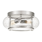 Потолочный светильник цвета никель с плафоном из прозрачного фактурного стекла Quoizel варинант исполнения - 1 | Loft Concept в Ростове-на-Дону