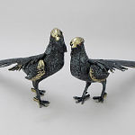 Статуэтка бронзовая пара Фазаны синие Bronze Birds варинант исполнения - 4 | Loft Concept в Ростове-на-Дону