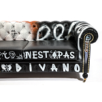 Диван Честерфильд граффити graffiti Orange Sofa натуральная кожа варинант исполнения - 9 | Loft Concept в Ростове-на-Дону