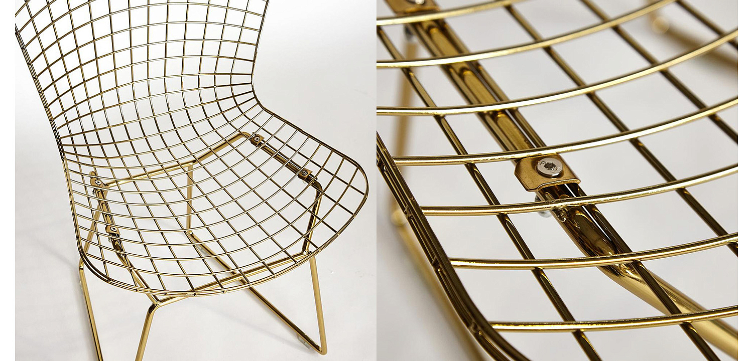 Стул Bertoia Side Chair gold - Loft-Concept в Ростове-на-Дону