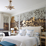 Обои ручная роспись в стиле Арт-деко Rateau Colourway SC-243 on Deep Rich Gold gilded paper варинант исполнения - 1 | Loft Concept в Ростове-на-Дону