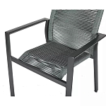 Стул темно-серый с высокой плетеной спинкой и сиденьем Braided Strength варинант исполнения - 7 | Loft Concept в Ростове-на-Дону