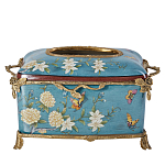 Салфетница прямоугольная голубого цвета с цветами и бабочками Blue Garden варинант исполнения - 1 | Loft Concept в Ростове-на-Дону