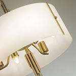 Люстра на штанге с белым круглым плафоном на бронзовом основании с вертикальным декором из металлических трубок Sohne варинант исполнения - 4 | Loft Concept в Ростове-на-Дону