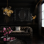 Люстра подвесная со стеклянными плафонами из дымчатого и золотистого с шестью вертикальными подвесками Gilded Mirage  варинант исполнения - 9 | Loft Concept в Ростове-на-Дону