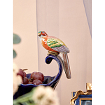 Чаша темно-синего цвета из фарфора с разноцветной птичкой Eden Garden porcelain and bronze варинант исполнения - 5 | Loft Concept в Ростове-на-Дону