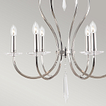 Люстра цвета никель с 6-ю лампами и стеклянными подвесками Elstead Lighting варинант исполнения - 5 | Loft Concept в Ростове-на-Дону