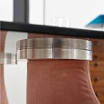 Обеденный стол со стеклянной столешницей и розовыми ножками с тканевой обивкой Wrigley варинант исполнения - 3 | Loft Concept в Ростове-на-Дону