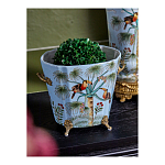 Кашпо из голубого фарфора с бронзовыми элементами Blue Garden варинант исполнения - 4 | Loft Concept в Ростове-на-Дону