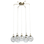 Люстра с 7-ю плафонами из прозрачного стекла в форме шара Orb Cascade  варинант исполнения - 4 | Loft Concept в Ростове-на-Дону