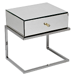 Тумбочка зеркальная с ящиком Mirror Chrome Cabinet варинант исполнения - 1 | Loft Concept в Ростове-на-Дону