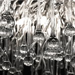 Люстра подвесная с прозрачными стеклянными подвесками в форме капель Диаметр 60 см Droplet Chandelier варинант исполнения - 17 | Loft Concept в Ростове-на-Дону