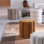 Пуф с обивкой из ткани букле Flo Brown Pouf варинант исполнения - 3 | Loft Concept в Ростове-на-Дону