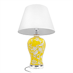 Настольная лампа желтая с изображением белых птиц Flight Among Acacia варинант исполнения - 3 | Loft Concept в Ростове-на-Дону