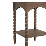 Приставной столик деревянный с резными ножками и нижней полкой Vintage Side Table Brown Wood варинант исполнения - 1 | Loft Concept в Ростове-на-Дону