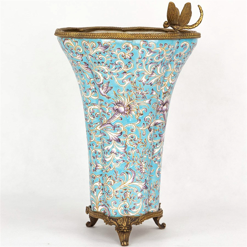   Blue Ornament & Dragonfly Vase    -- | Loft Concept 