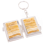 Зеркало брелок складное двухстороннее из натурального камня Оникс Silver Stone Mirrors варинант исполнения - 2 | Loft Concept в Ростове-на-Дону