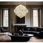 Люстра с овальными подвесками из натурального камня Spatial Composition варинант исполнения - 7 | Loft Concept в Ростове-на-Дону