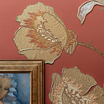 Обои с вышивкой ручной работы Deco Flowers Original colourway on wool sateen варинант исполнения - 2 | Loft Concept в Ростове-на-Дону