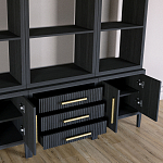 Модульный стеллаж Primo из трех составных элементов Черный дуб варинант исполнения - 5 | Loft Concept в Ростове-на-Дону