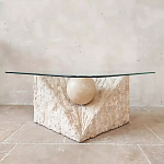 Дизайнерский журнальный стол в виде раковины с жемчужиной под прозрачной столешницей Fahin варинант исполнения - 2 | Loft Concept в Ростове-на-Дону