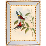 Постер с изображением птиц и цветов в зеркальной раме Blooming Birds Poster варинант исполнения - 3 | Loft Concept в Ростове-на-Дону