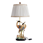 Настольная лампа с абажуром и основанием в виде двух цапель Porcelain Heron Lamp варинант исполнения - 1 | Loft Concept в Ростове-на-Дону