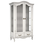 Витрина белая двухдверная с 4-мя полками и 2-мя ящиками в стиле прованс White Provence варинант исполнения - 1 | Loft Concept в Ростове-на-Дону