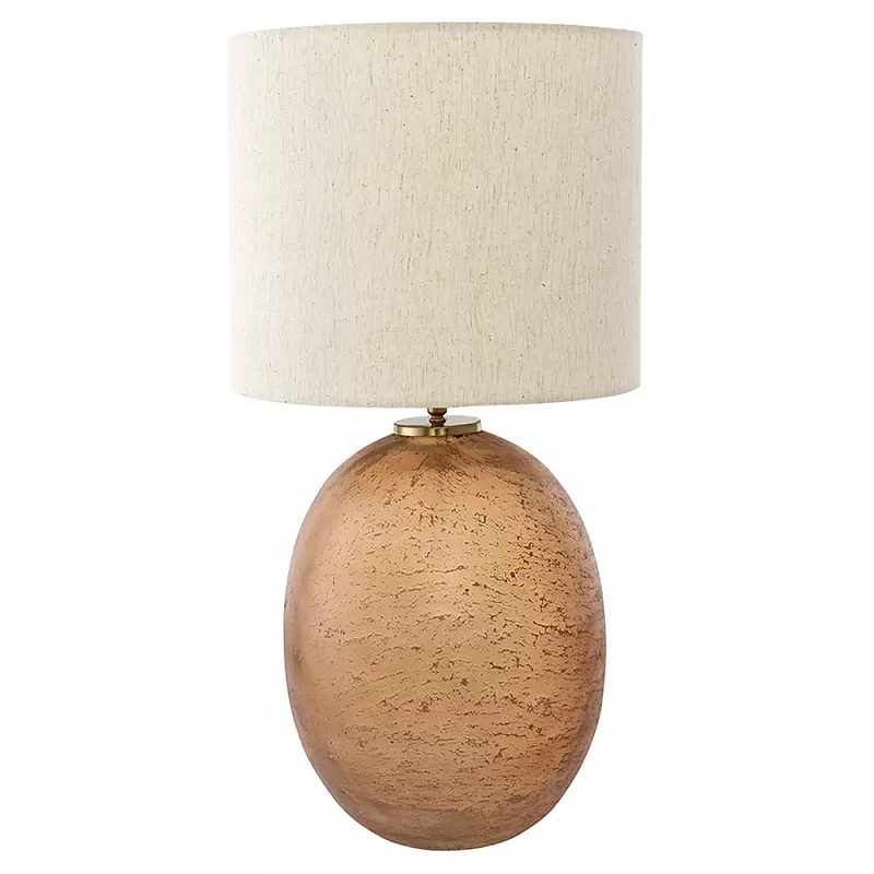 Настольная лампа с тканевым бежевым абажуром на овальном основании Beige Lampshade on Oval Base Бежевый в Ростове-на-Дону | Loft Concept 