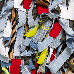 Ковер прямоугольный разноцветный из джинсовой одежды Zero Waste варинант исполнения - 3 | Loft Concept в Ростове-на-Дону