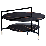 Стол журнальный круглый черный с полкой Inherence варинант исполнения - 1 | Loft Concept в Ростове-на-Дону