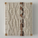 Текстильное панно ручной работы из хлопкового шнура wall panel line beige варинант исполнения - 1 | Loft Concept в Ростове-на-Дону