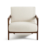 Кресло с обивкой из белого букле Armchair White Boucle варинант исполнения - 4 | Loft Concept в Ростове-на-Дону
