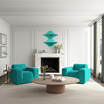 Подвесной вязаный бирюзовый светильник «Звезда Востока 02» варинант исполнения - 1 | Loft Concept в Ростове-на-Дону