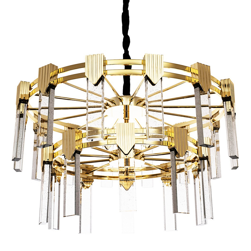       Glass Rectangles Gold Chandelier 76      -- | Loft Concept 