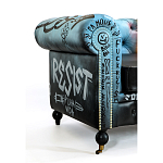 Диван в Лофт Честерфильд граффити из винтажной кожи GRAFFITI PARA Chesterfield варинант исполнения - 4 | Loft Concept в Ростове-на-Дону