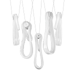 Подвесной светильник белого цвета с 6-ю изогнутыми плафонами Flow Loop варинант исполнения - 8 | Loft Concept в Ростове-на-Дону