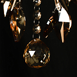 Люстра подвесная круглая с тканевым полупрозрачным абажуром и подвесками 4 лампы Gilded Elegance варинант исполнения - 7 | Loft Concept в Ростове-на-Дону