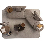 Угловой диван Calypso с поворотным механизмом и пуфом   варинант исполнения - 6 | Loft Concept в Ростове-на-Дону