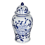 Ваза с крышкой и синим цветочным узором Blue & White Ornament  варинант исполнения - 1 | Loft Concept в Ростове-на-Дону