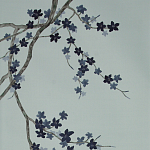 Обои ручная роспись Cherry Tree Original colourway on Adam Grey dyed silk варинант исполнения - 2 | Loft Concept в Ростове-на-Дону