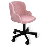 Стул с мягкой розовой обивкой из велюра и подъемно-поворотным механизмом на черных колесиках Harper Pink варинант исполнения - 1 | Loft Concept в Ростове-на-Дону